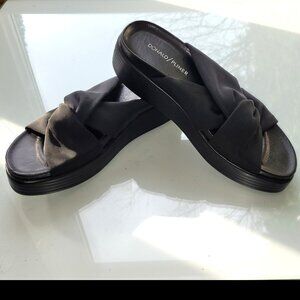 Donald J. Pliner Folley Black Knotted Slip On Slide Sandals Womens Sz 7 M